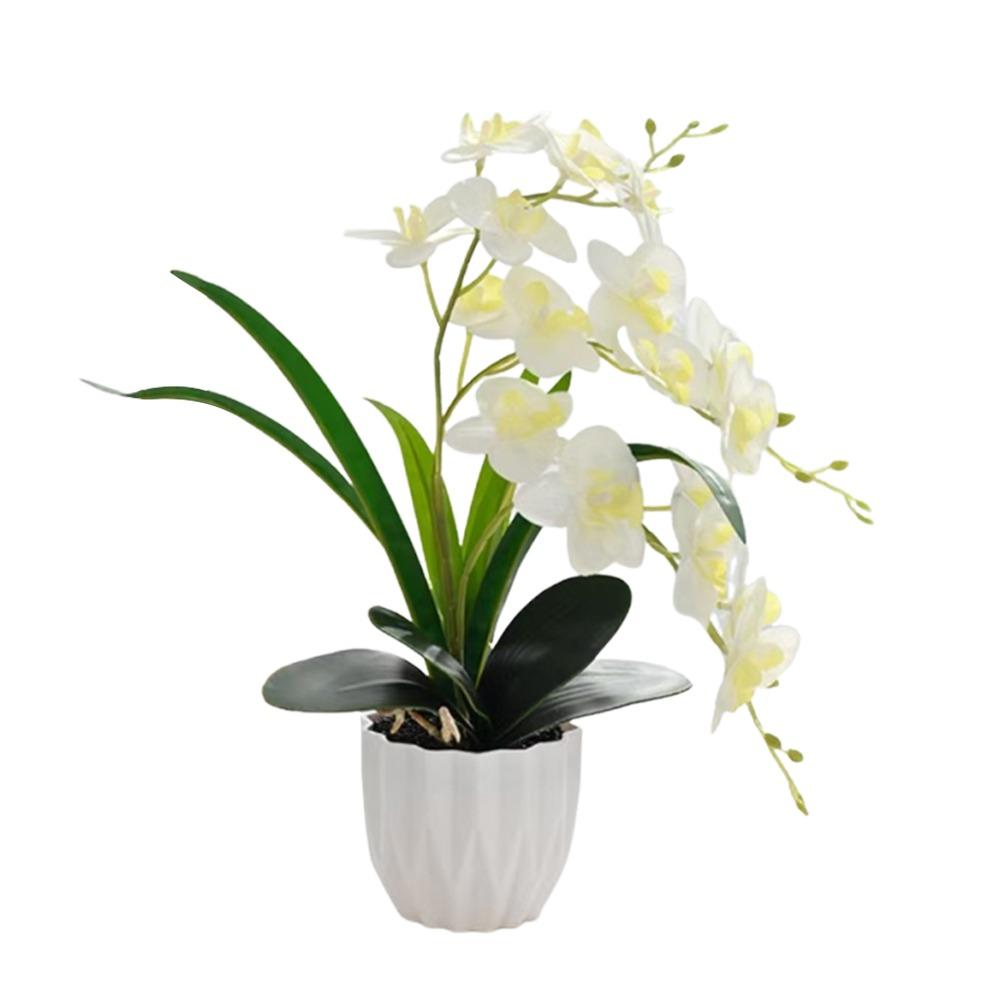 DIY Artificial Orchid Bonsai Multi-Bloom Artificial Faux Plants New Plastic Fake Flower Home Decor