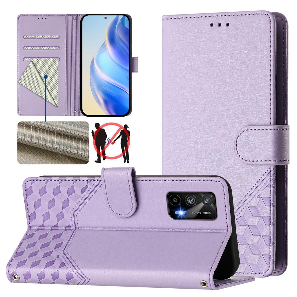 Leather Wallet Flip Case for Realme Narzo 80 80X N53 V11 V20 V60 GT Neo 3 5 6 7 Pro Racing Honeycomb Cover