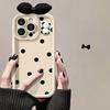 Applicable To Apple 15pro Mobile Phone Case IPhone 13/14 Polka Doll Bow 11/12 Matte Silicone Xs