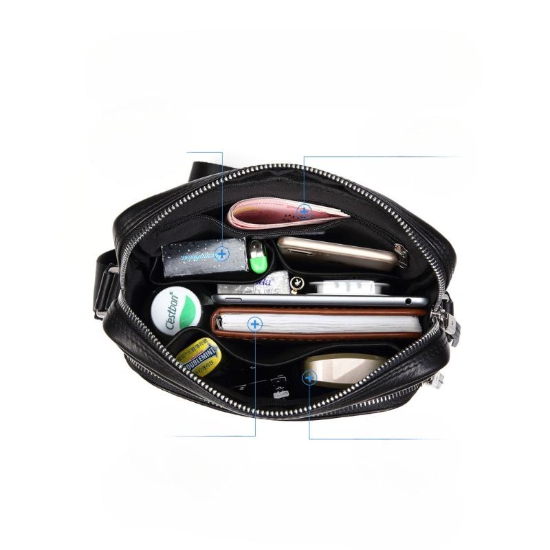 Мужская сумка через плечо Crossspan Bag Crossbody Многофункциональная практичная натуральная кожа Мягкая кожа Деловой верхний слой из коровьей кожи