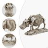 Skeleton Hippo Statue Animal Sculpture Halloween Gift Collection Tabletop Ornament for Cabinet
