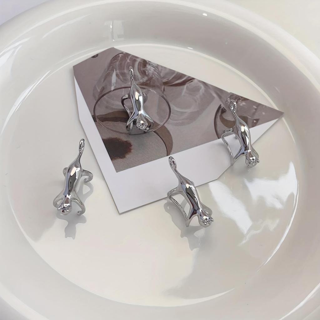 Креативные серьги-клипсы в виде милых кошек — пирсинг не требуется, уникальный женский ювелирный подарок