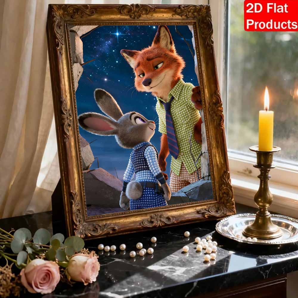 Disney Жемчужная Живопись Зверополис Ручная Работа DIY Жемчужные Камни Картины Поделки Особая Форма Домашнее Украшение Стен
