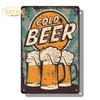 Винтажный металлический плакат с холодным пивом, ретро жестяная вывеска для напитков, бар, клуб, паб, настенная художественная декоративная тарелка для современного домашнего декора, эстетические подарки