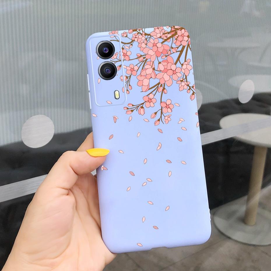 For Vivo Y53S 5G Case Vivo Y72 5G V2041 Phone Cover Silicone Cactus Soft Funda For Vivo Y52 Y 53s Y72 5G Sunflower TPU Bumper