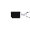 Stainless Steel Geometric Necklace Rectangular Pendant Necklace Stone Neck Jewelry Chain Necklace Suitable for Men