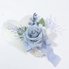 Dark Blue Boutonnieres for Wedding Artifical Flowers Corsage Bracelet Bridesmaids Groom Pins Handmade