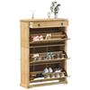 VidaXL Shoe Cabinet Corona 99x32x138 Cm Solid Pine Wood, Shoe Storage, Shoe Cupboard, Shelf To 4002788