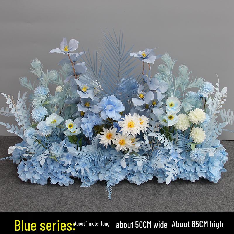 Wedding Aisle Floral Arrangement: Artificial Flower Basket & Row Decoration