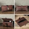 Handmade Full Grain Cowhide Glasses Case With Magnetic Buckle For Outdoor Travel Sunglasses Storage