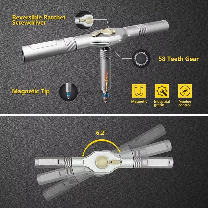 24in1 RS1 Multi-Purpose Ratchet Screwdriver Set 24 in 1 S2 Steel Magnetic Screwdriver Bits Repair Tools