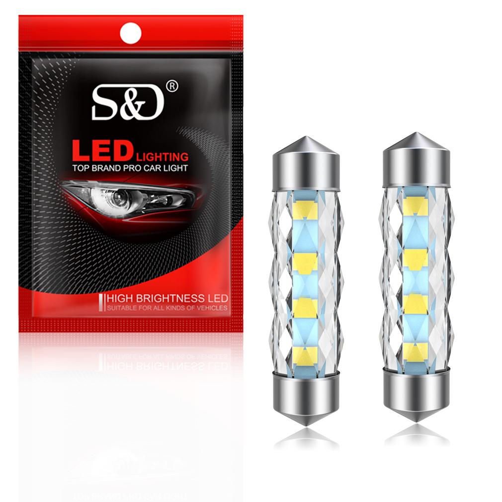 2 шт. 360° C5W C10W светодиодные лампы Canbus 31 мм 36 мм 39 мм 41 мм Фестон 8SMD светодиодный автомобильный внутренний свет купольный свет для чтения дверная лампа 12 В Авто 6000K белый