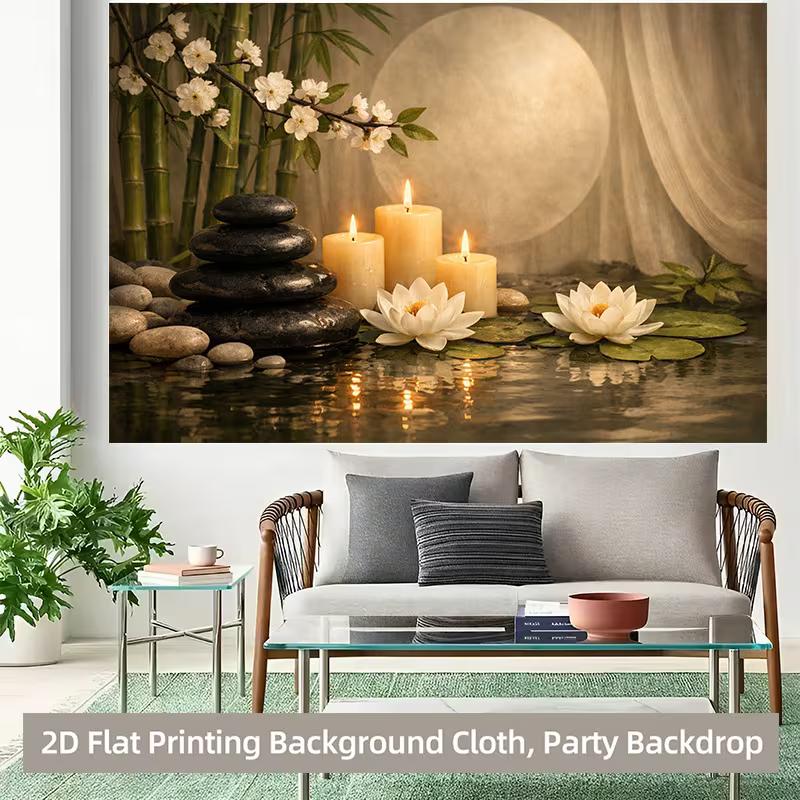 2D Yoga Meditation Backdrop Zen Bamboo Spa Party Photo Booth Background