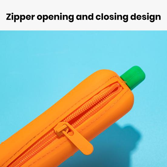 Пенал Очаровательный силиконовый пенал в форме фруктов и овощей, гладкая сумка для хранения ручек на молнии для школы