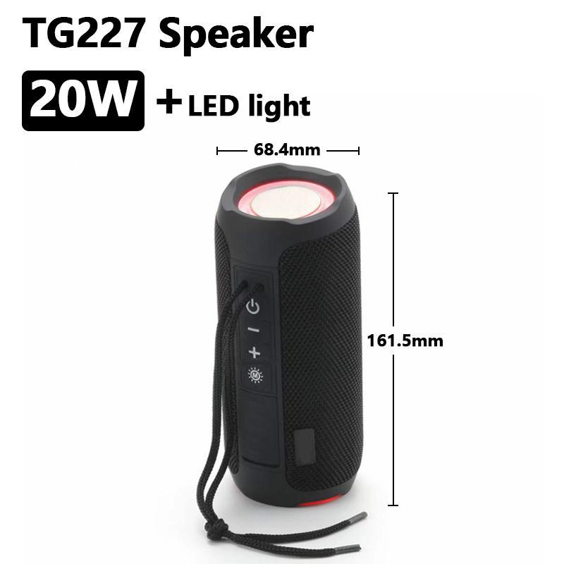 TG227 Portable Bluetooth Speaker Wireless Bass Subwoofer Waterproof Outdoor Column Boombox Stereo Loudspeaker Music Center FM TF