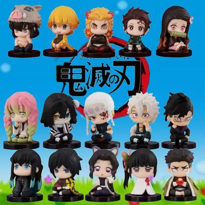 Аниме Клинок, рассекающий демонов Kimetsu no Yaiba Фигурка Камадо Танджиро Фигурка на шарнирах Агацума Зеницу Незуко Воин Q Версия ПВХ Модель Игрушка