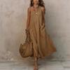 Women S One Shoulder Sleeveless Solid Color A Line Dress