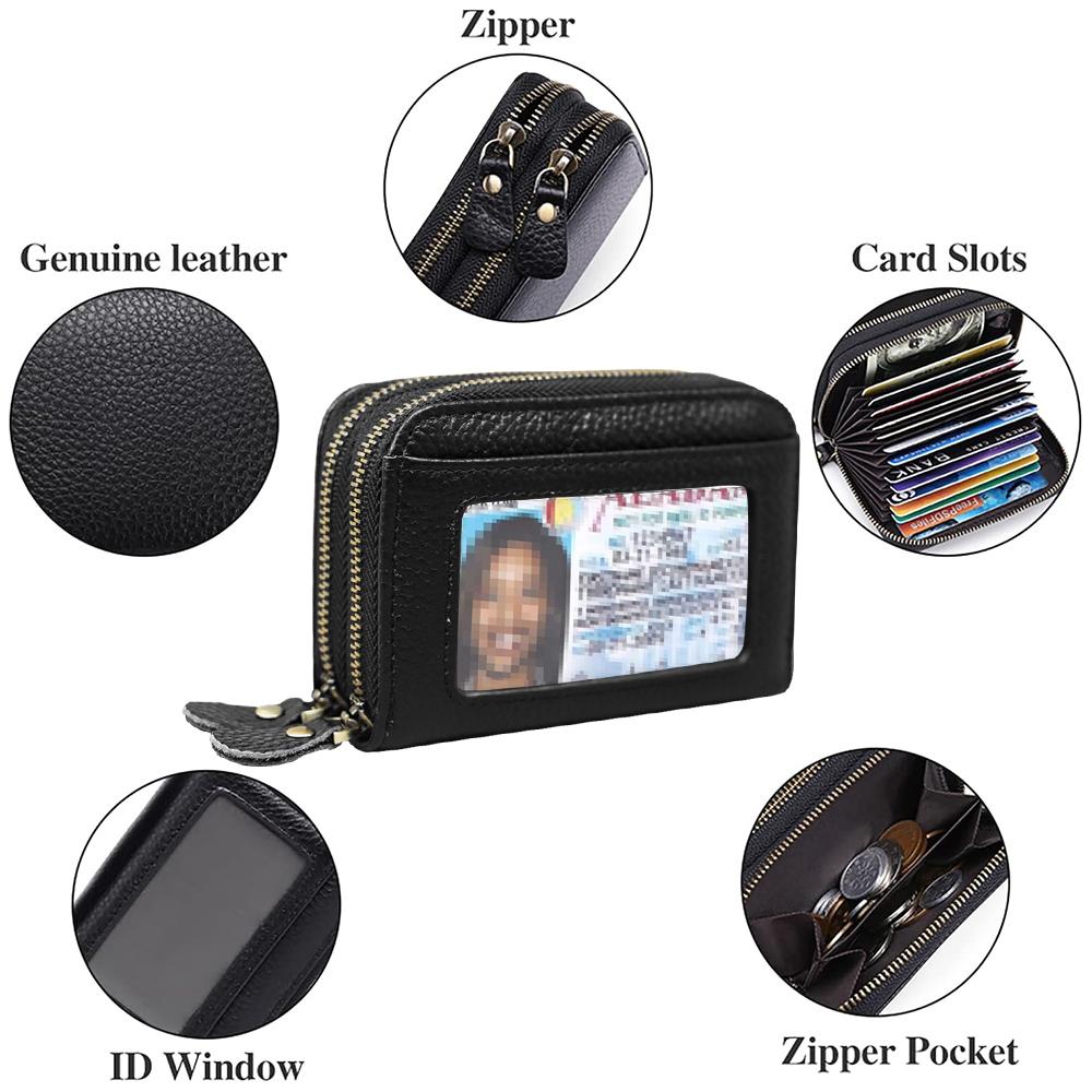 1pc Small Genuine Leather Wallet, Anti Theft Brush Protection Top Layer Cowhide Coin Pouch Bags Gift for Her