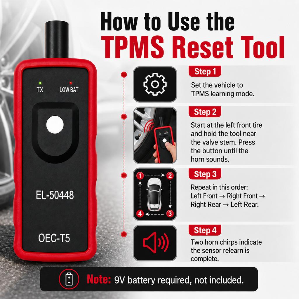Инструмент сброса TPMS EL-50448 для датчика давления в шинах GM, устройство переобучения, инструмент активации датчика
