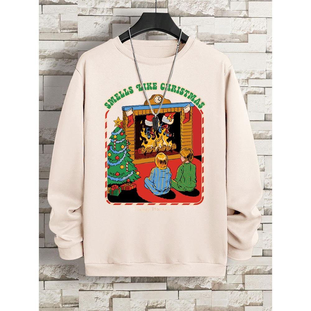 Smells Like Christmas Смешные комиксы Мужские свободные толстовки Большие флисовые мужские осенние свободные толстовки с капюшоном Модные толстовки с капюшоном