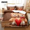Duvet Cover 3D Printed Cute Teddy Bear Bedding Set and Pillowcase Cartoon Quilt Cover Home Teen Boy Girl Gift Bedroom Decor