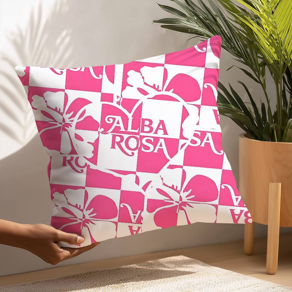 Fashion A-ALBA R-ROSA Pillow Case Plush Fabric Soft  Pillowcase Double Sided Print Cushion Cover Household Gifts
