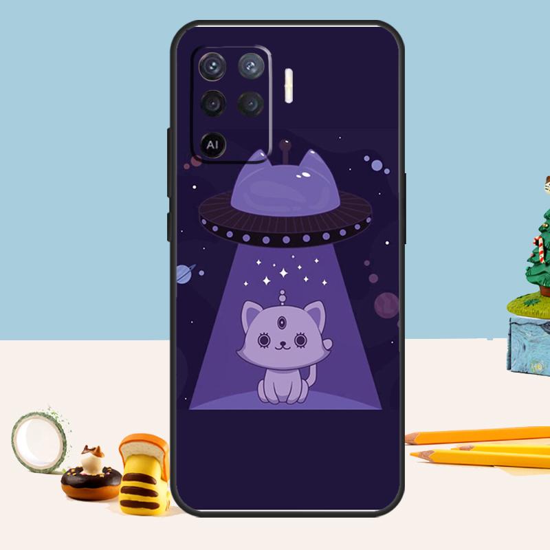 Чехол с изображением НЛО, инопланетного кота, вселенной Для Oppo A5 A6 Pro A15 A16 A76 A96 A17 A57 A98 A58 A78 A18 A38 A54 A74 A94 A40 A60 A80