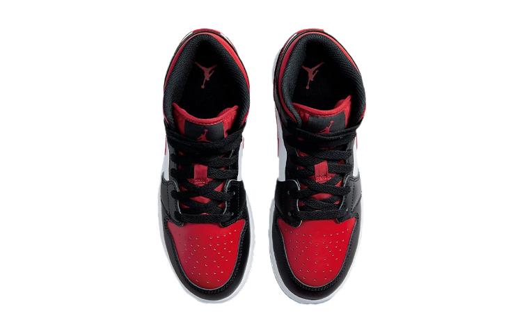 Jordan Air Jordan 1 Mid Черный Огненно-красный GS 554725-079