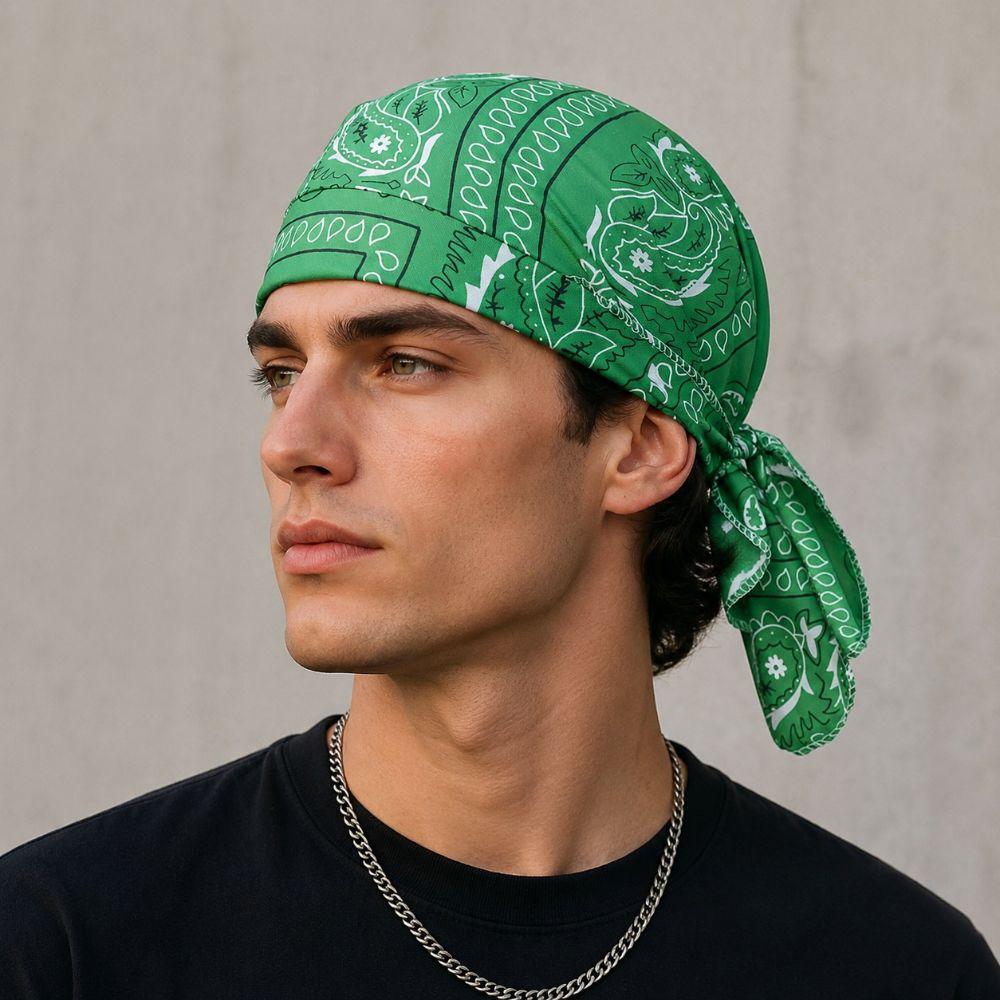 Cashew Print Cycling Headscarf Breathable Men's Pirate Hat Paisley Printed Headscarf  For Men Women