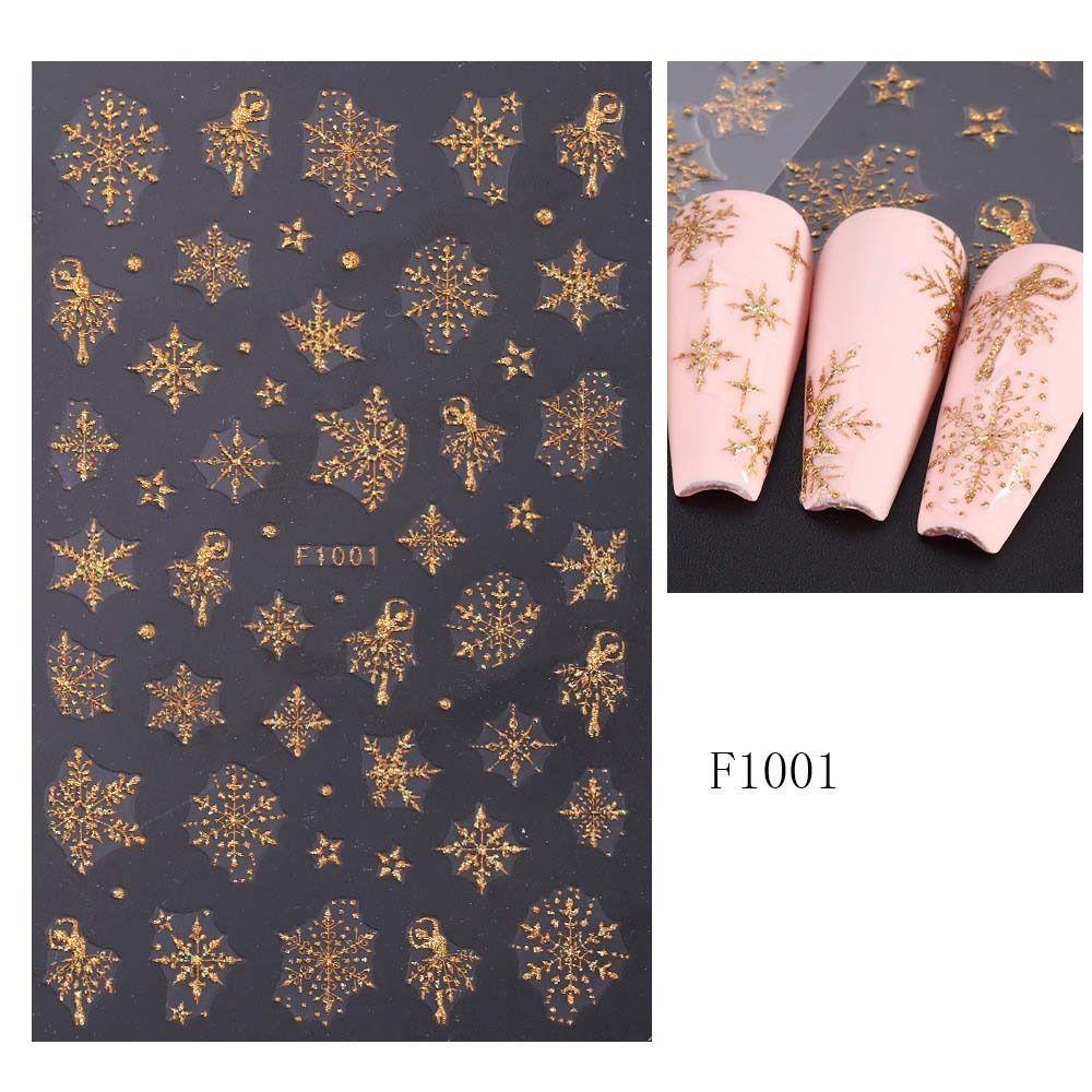 DIY Шармы для ногтей Рождественские Бронзовые Наклейки для ногтей Рождественские Украшения для ногтей в виде снежинок Девочки