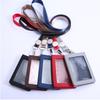 Leather ID Tag Badge Holder 5 Slots Flip Chest Card Bag Employee Pass Work Card Case  Student