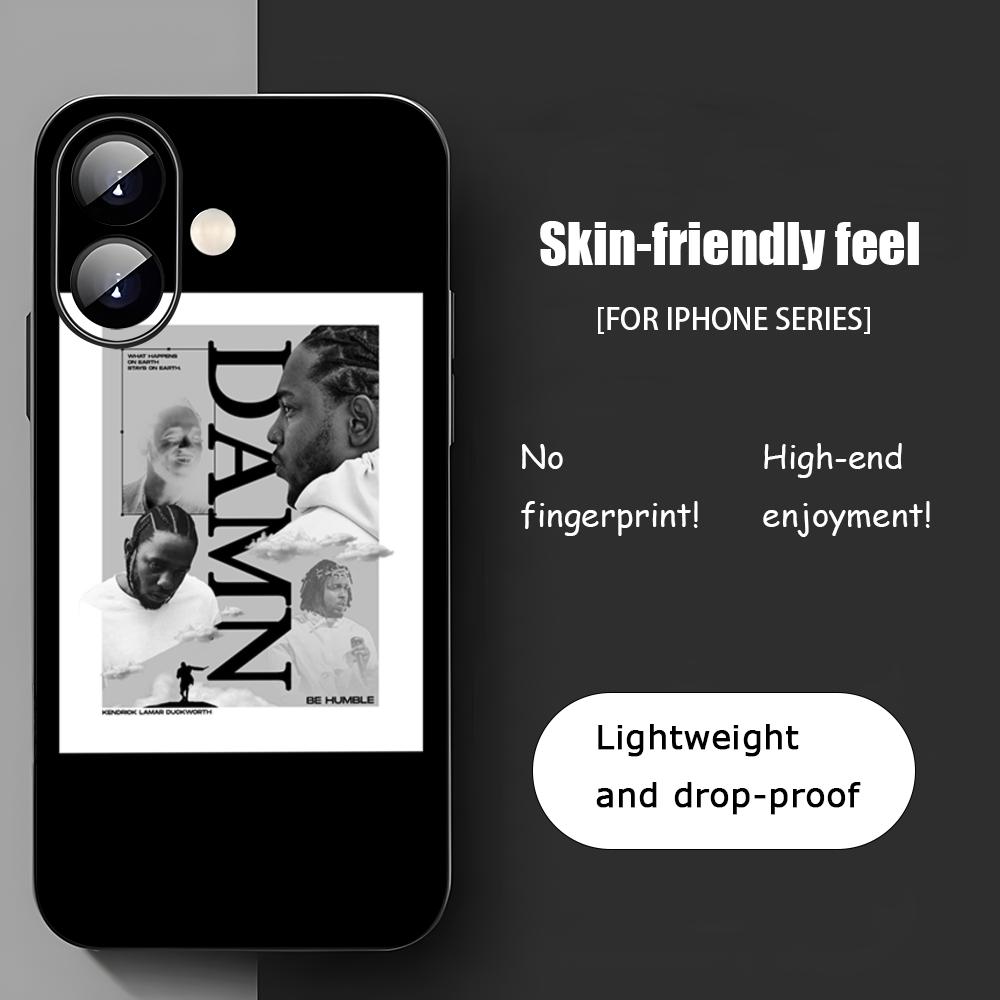 Cool KendriCK Damn LamarES Phone Case For iPhone 17 16 15 14 13 12 11 X XR XS 8 Plus Mini Pro Max Soft black Shockproof Cover