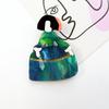 Japanese and Korean Hot Selling Cartoon Girl Acrylic Brooch Original Niche Multi-layer Splicing Portrait Badge Brooches