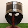 Armor Edward Darkened Steel Knight Helmet with Wooden Stand Black Finish Halloween Party Costume Headpiece Crusader Helmet