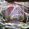 Halloween Spider Web Decorations Realistic Simulated Cobwebs with Extra Fake Spiders Spooky Halloween Decor Net for Haunted House Home Indoor Outdoor