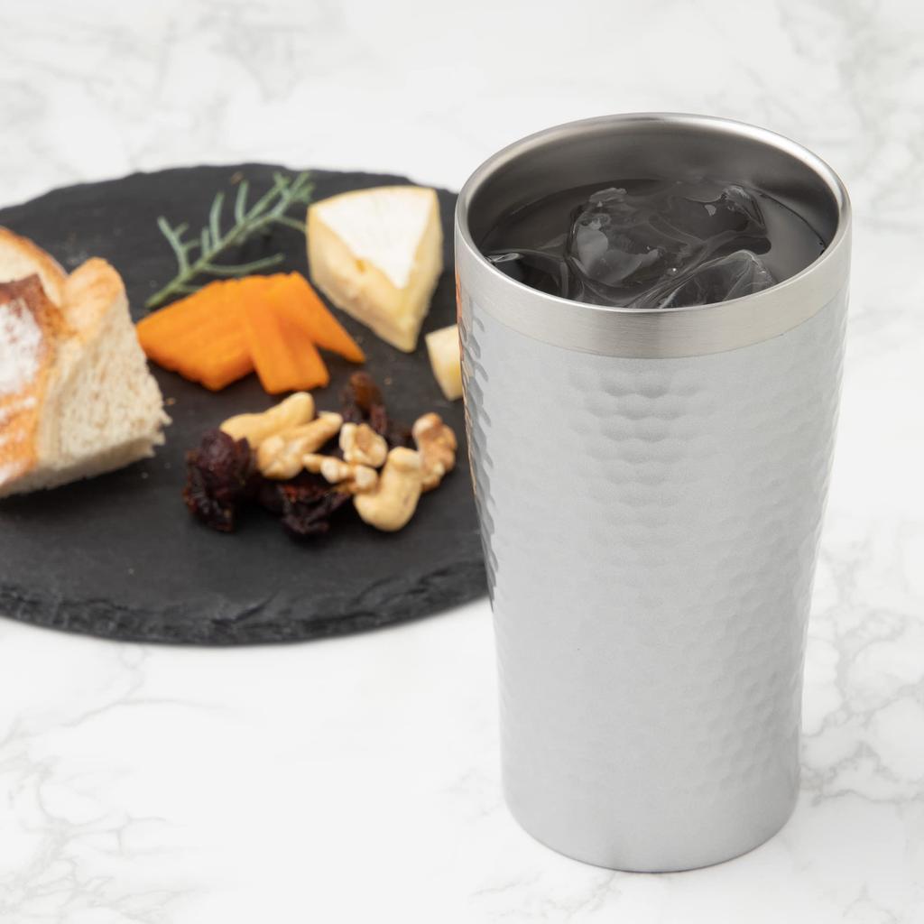 Maebata Thermo Vacuum Double Stainless Luxe 50882 Tumbler, Insulated, Walled, Steel, Silver, 340ml,