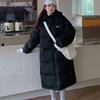 Новый женский пуховик длиной до колена в корейском стиле, свободное и теплое пальто