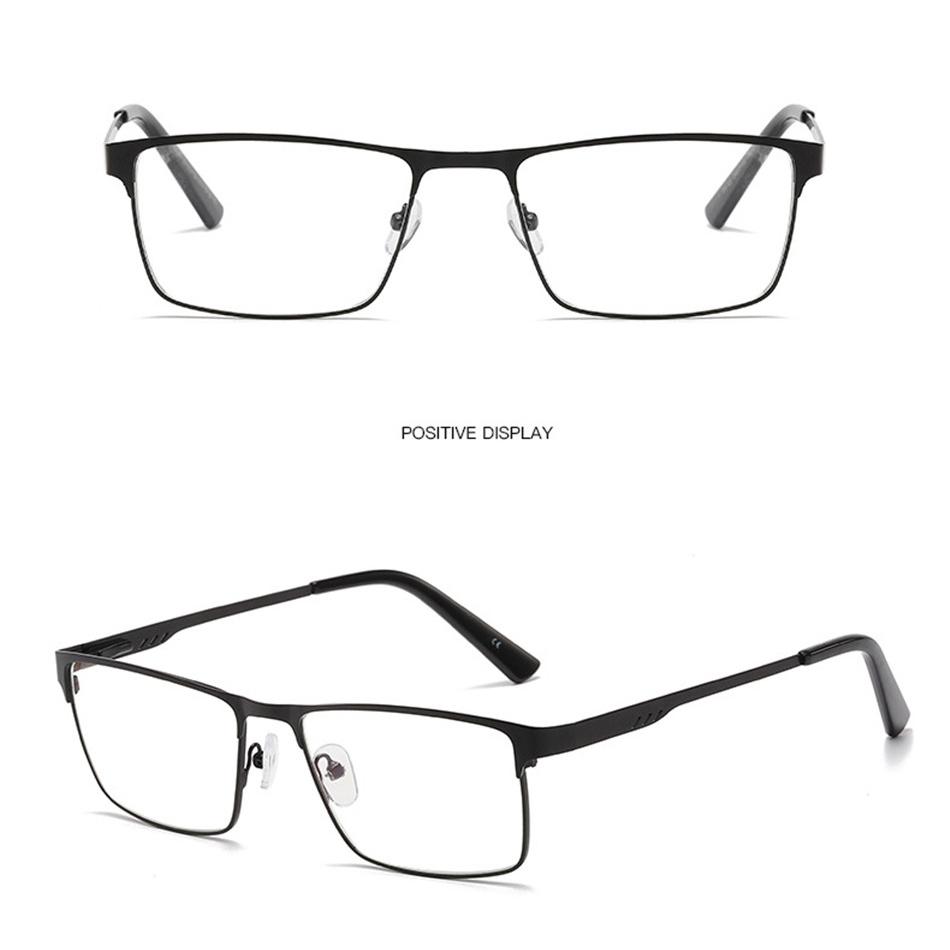 Men Square Metal Large Frame Reading Presbyopia Glasses Business Eyewear