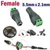 1/2/5pcs Male  Female 12V DC Power Connector, Power Jack Plug Barrel Adapter,For 2Pin 5050 3528 Single Color LED Strip