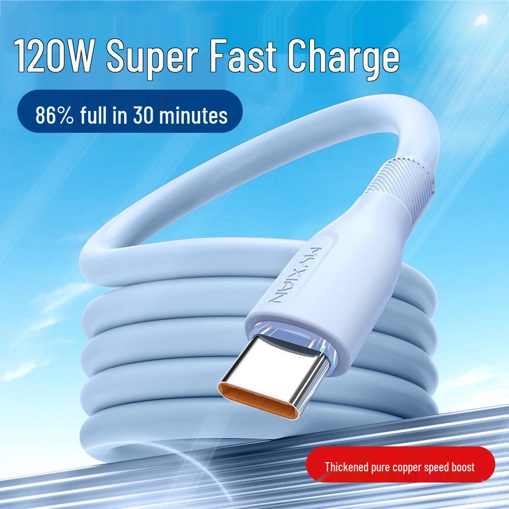 Силиконовый кабель Type-C Super Fast Charging 120 Вт для Huawei Honor 6A