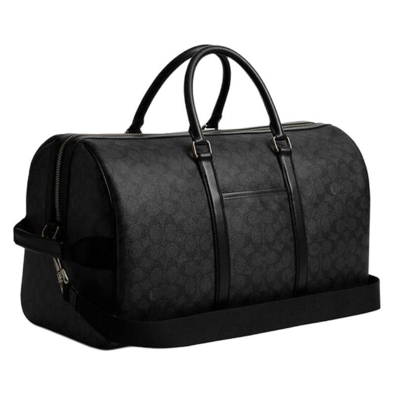 Coach Venturer 45 Логотип Бренда Печать Большая Искусственная Кожа Дорожная Сумка Женская Черная
