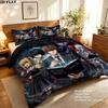 Death Note Pattern Bedding Quilt Set Quilt Cover Pillowcase Home Birthday Gift(1 * duvet cover + 2 * pillowcase, without core)
