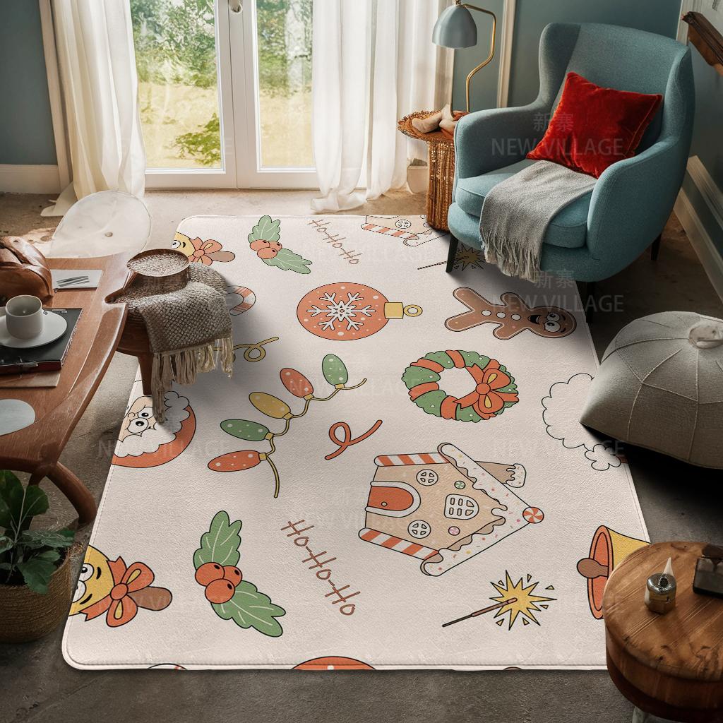 Ковер у входа в дом Домашний коврик у двери Гостиная Ванная Комната Ноги ванная комната Нескользящие коврики с водопоглощением для ванной Счастливого Рождества зима