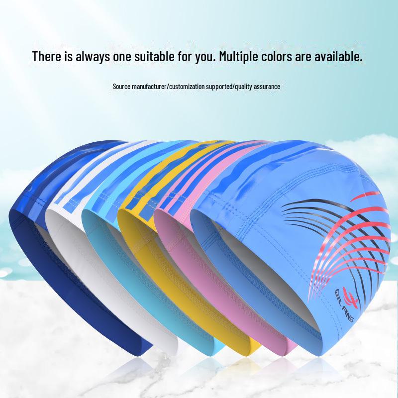 Шапочка для плавания унисекс для взрослых с длинными волосами - модный принт, удобная защита ушей, водонепроницаемая ПУ M016