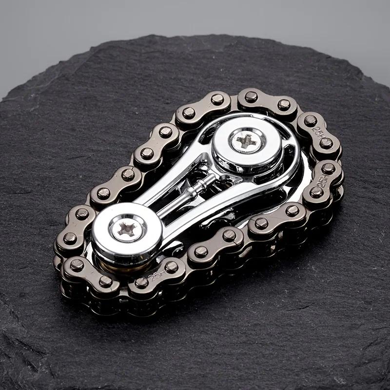 Sprockets Flywheel Fingertip Gyro Fidget Spinner Antistress Anxiety Metal Bike Chains EDC Spinner Fidget Toys For Adult