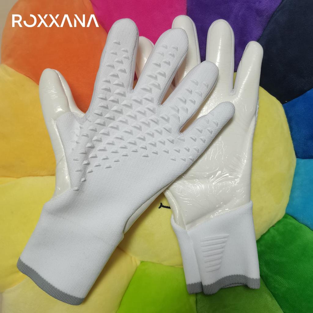 ROXXANA Goalkeeper Latex Gloves Are Non Slip, Durable, And Breathable, Providing Protection For Adult Football Training Matches.