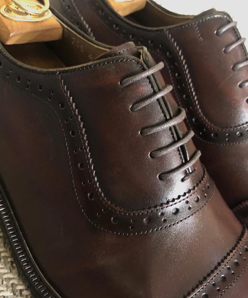 Joenshoe Bechet Brogue Round Straight Tip Wine Brown