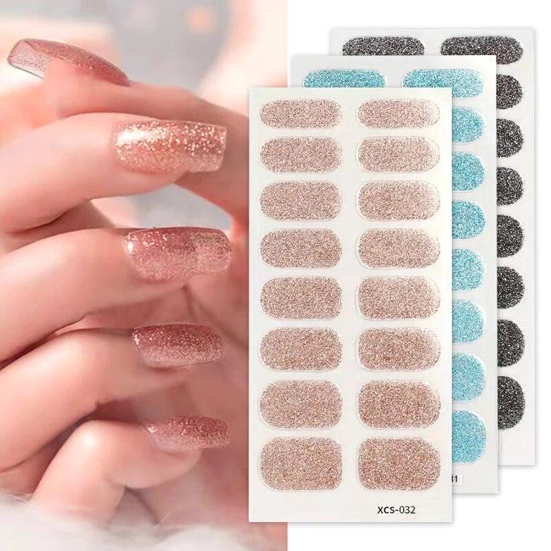 16 шт. наклейки для ногтей блестящий дизайн полная красота наклейки для ногтей наклейки простые наклейки женский салон маникюра