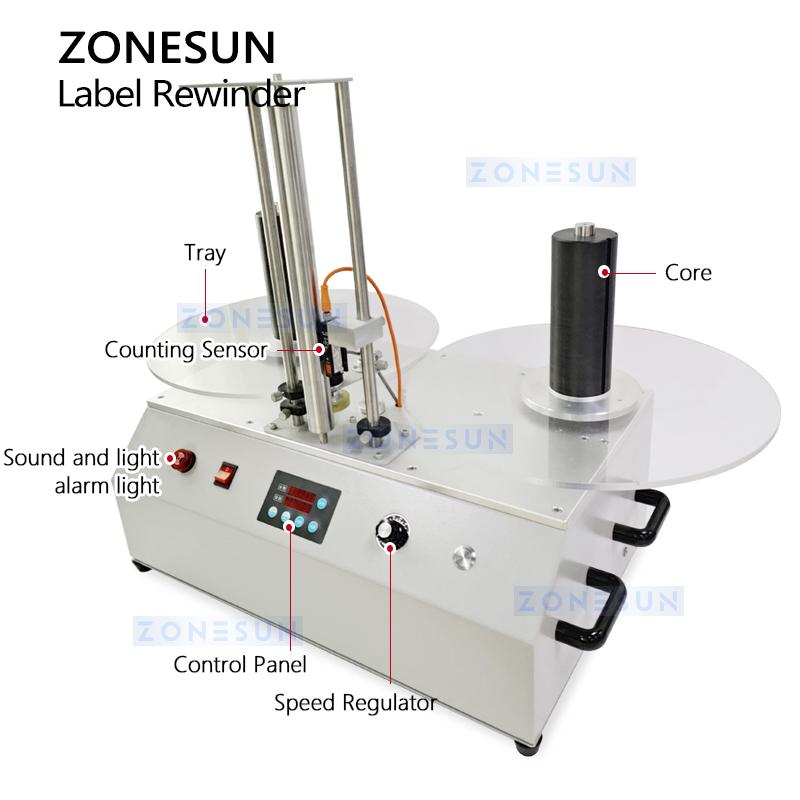 ZONESUN ZS-RJL2 Automatic Intelligent Label Rewinder Machine Label Roll Winder