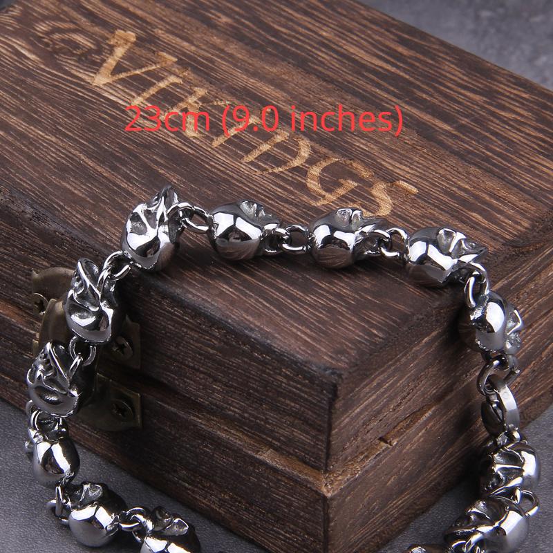 1 шт. Модный браслет-цепочка с черепом в стиле ретро для мужчин для повседневного украшения, подарок для семьи и друзей, праздничный подарок на день рождения для парней/подруг